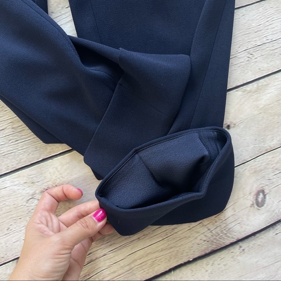 Vince. navy blue rolled hem pants 82% triacetate 18% polyester dress pants sz 4 - Picture 12 of 13